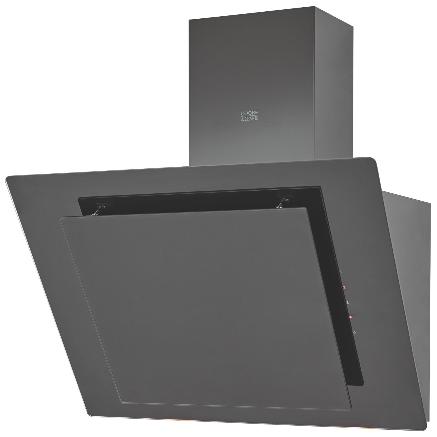 Cooke & Lewis CLAGB60 Angled Cooker Hood Black 600mm (976FH)