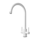 ETAL Sorrento Twin Lever Kitchen Mixer Tap Matt White
