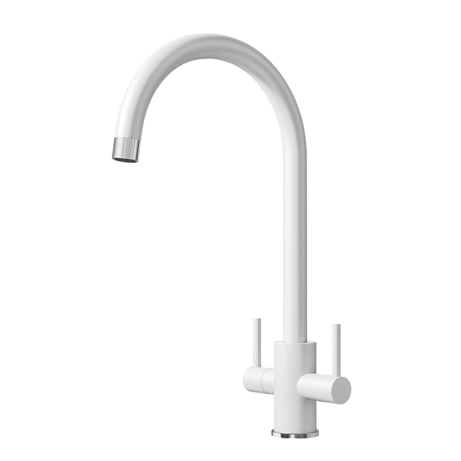 ETAL Sorrento Twin Lever Kitchen Mixer Tap Matt White (976FK)
