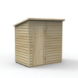 Forest 4Life 6' x 4' (Nominal) Pent Overlap Timber Shed with Assembly