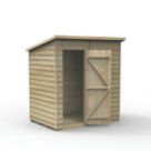 Forest 4Life 6' x 4' (Nominal) Pent Overlap Timber Shed with Assembly