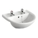 Armitage Shanks Sandringham 21 Semi-Recessed Countertop Washbasin 2 Tap Holes 500mm
