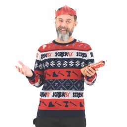 Site Screwfix Christmas Jumper Multi-Coloured Small 38.5" Chest