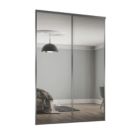 Spacepro Classic 2-Door Sliding Wardrobe Door Kit Graphite Frame Mirror Panel 1489mm x 2260mm