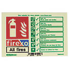 Firexo  Photoluminescent Luminescent All Fires Extinguisher Sign 100mm x 150mm