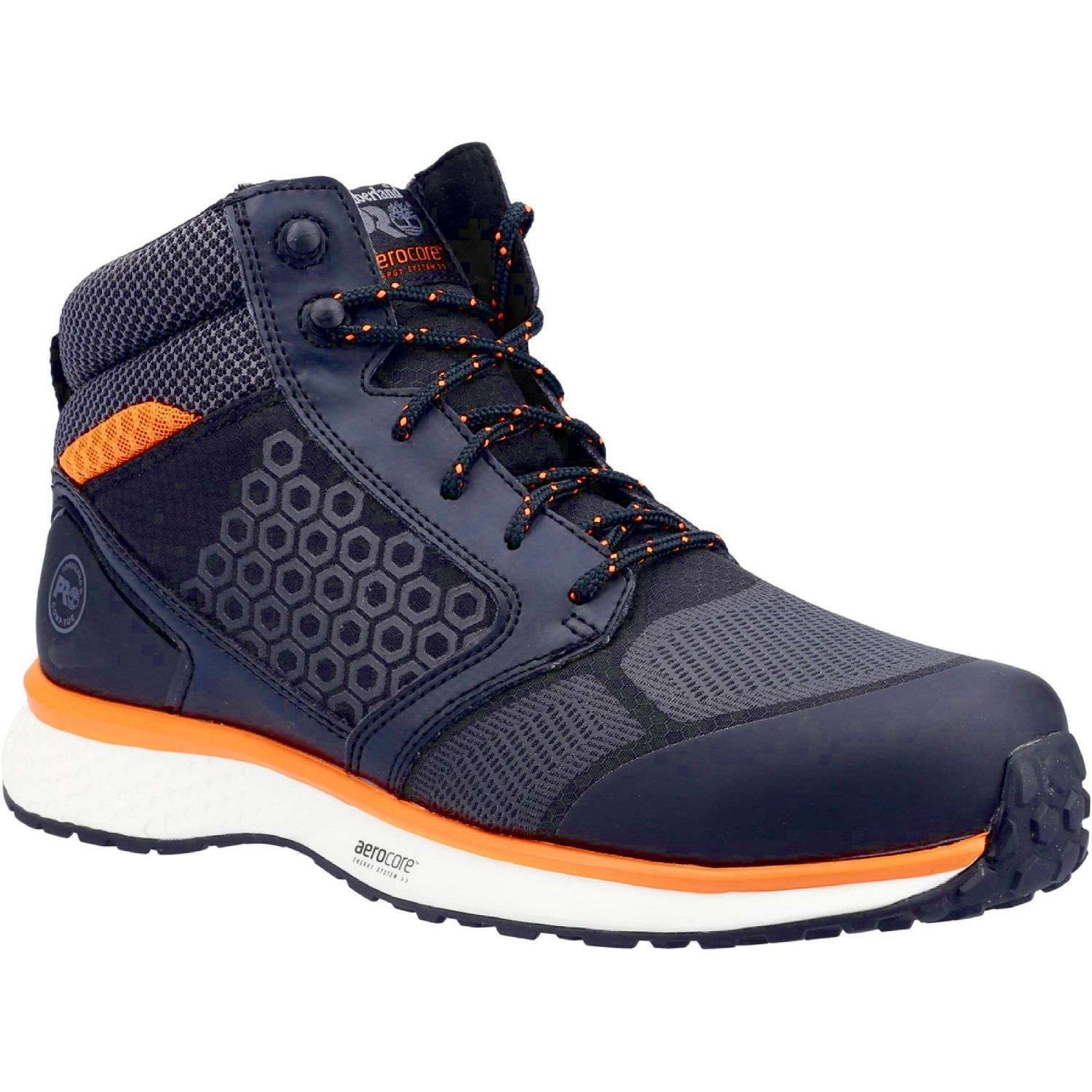Timberland Pro Reaxion Mid Size 7 Black/Orange Safety Trainer Boots (976PR)