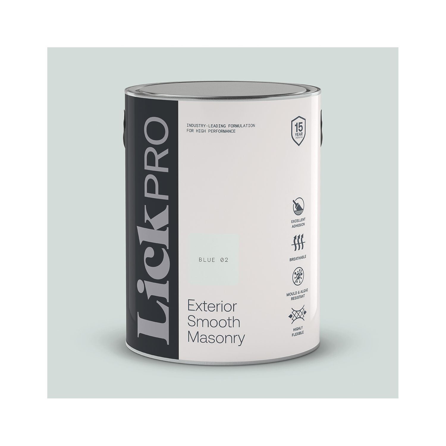 LickPro 5Ltr Smooth Blue 02 Masonry Paint (976TM)