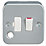 Knightsbridge  13A Switched Metal Clad Fused Spur & Flex Outlet   with White Inserts