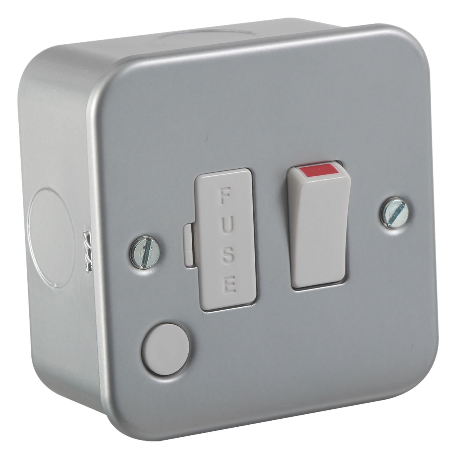 Knightsbridge 13A Switched Metal Clad Fused Spur & Flex Outlet with White Inserts (976VF)