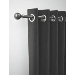 Rothley Polished Gunmetal Extendable Curtain Pole w/ Orb Finials 28mm x 125-216cm