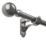 Rothley Polished Gunmetal Extendable Curtain Pole w/ Orb Finials 28mm x 125-216cm