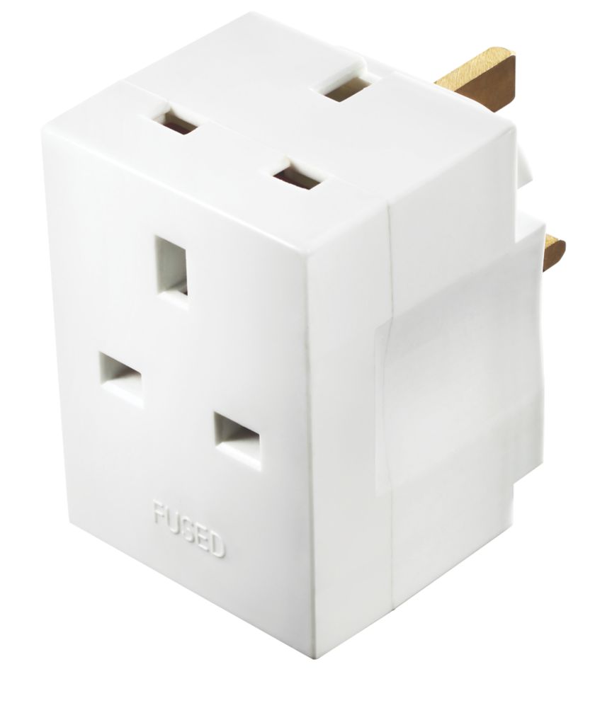 Masterplug 13A Unfused Travel Adaptor White - Screwfix