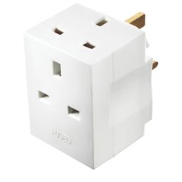 Masterplug 13A Fused 3-Way  Plug Adaptor