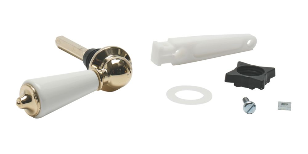 Euroflo SingleFlush Cistern Lever Gold/White Screwfix