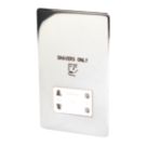 Crabtree Platinum 2-Gang Dual Voltage Shaver Socket 115 / 230V Polished Chrome with White Inserts