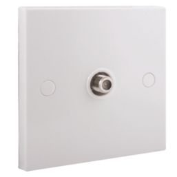 British General 900 Series 1-Gang F-Type Satellite Socket White with Colour-Matched Inserts