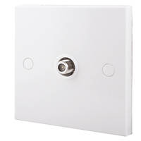 British General 900 Series F-Type Satellite Socket White with Colour-Matched Inserts