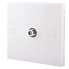 British General 900 Series 1-Gang F-Type Satellite Socket White with Colour-Matched Inserts