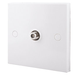British General 900 Series 1-Gang F-Type Satellite Socket White with Colour-Matched Inserts