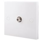 British General 900 Series 1-Gang F-Type Satellite Socket White with Colour-Matched Inserts