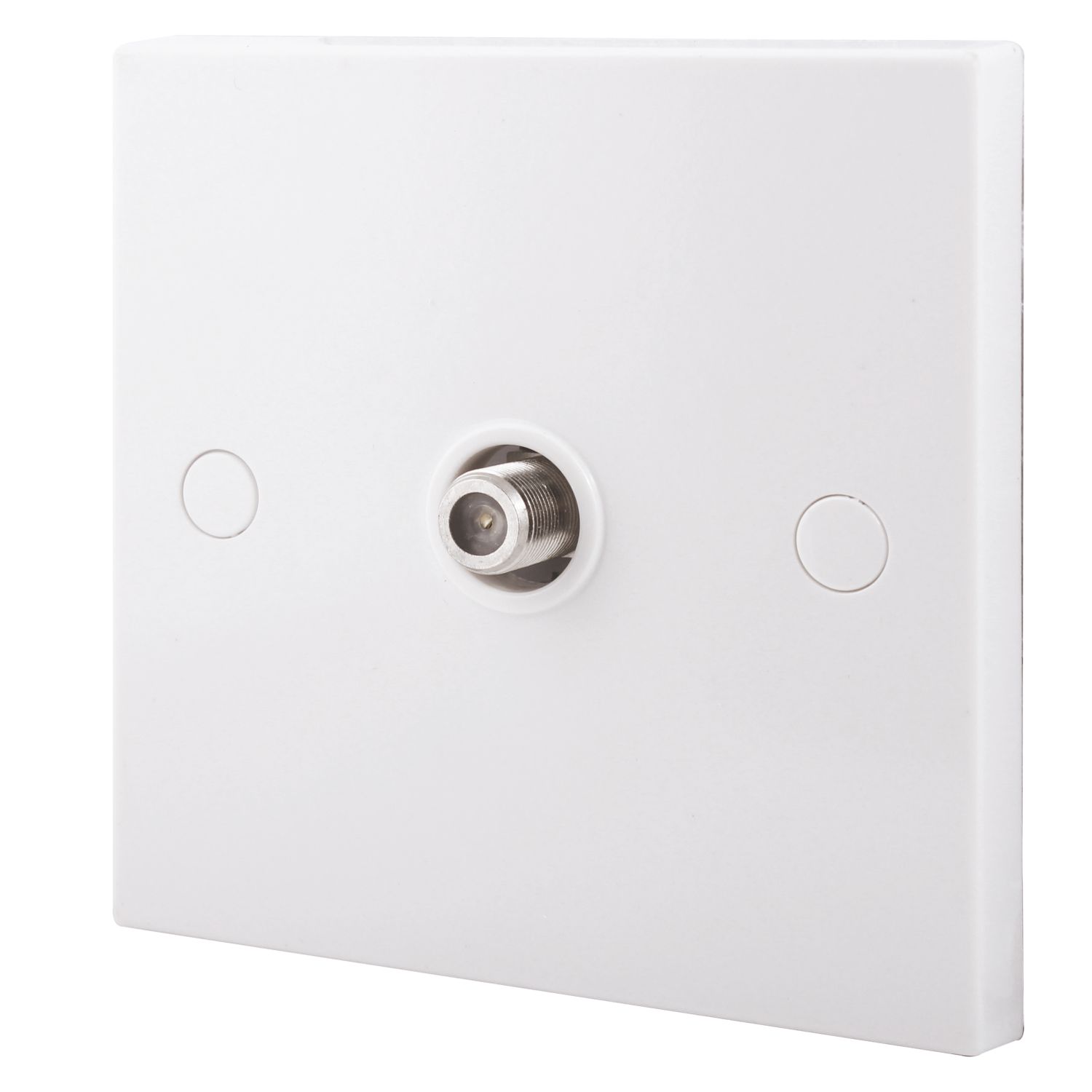 British General 900 Series 1-Gang F-Type Satellite Socket White with Colour-Matched Inserts (97776)