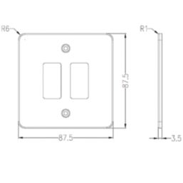 Knightsbridge  2-Module Grid Faceplate Brushed Brass
