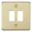 Knightsbridge  2-Module Grid Faceplate Brushed Brass