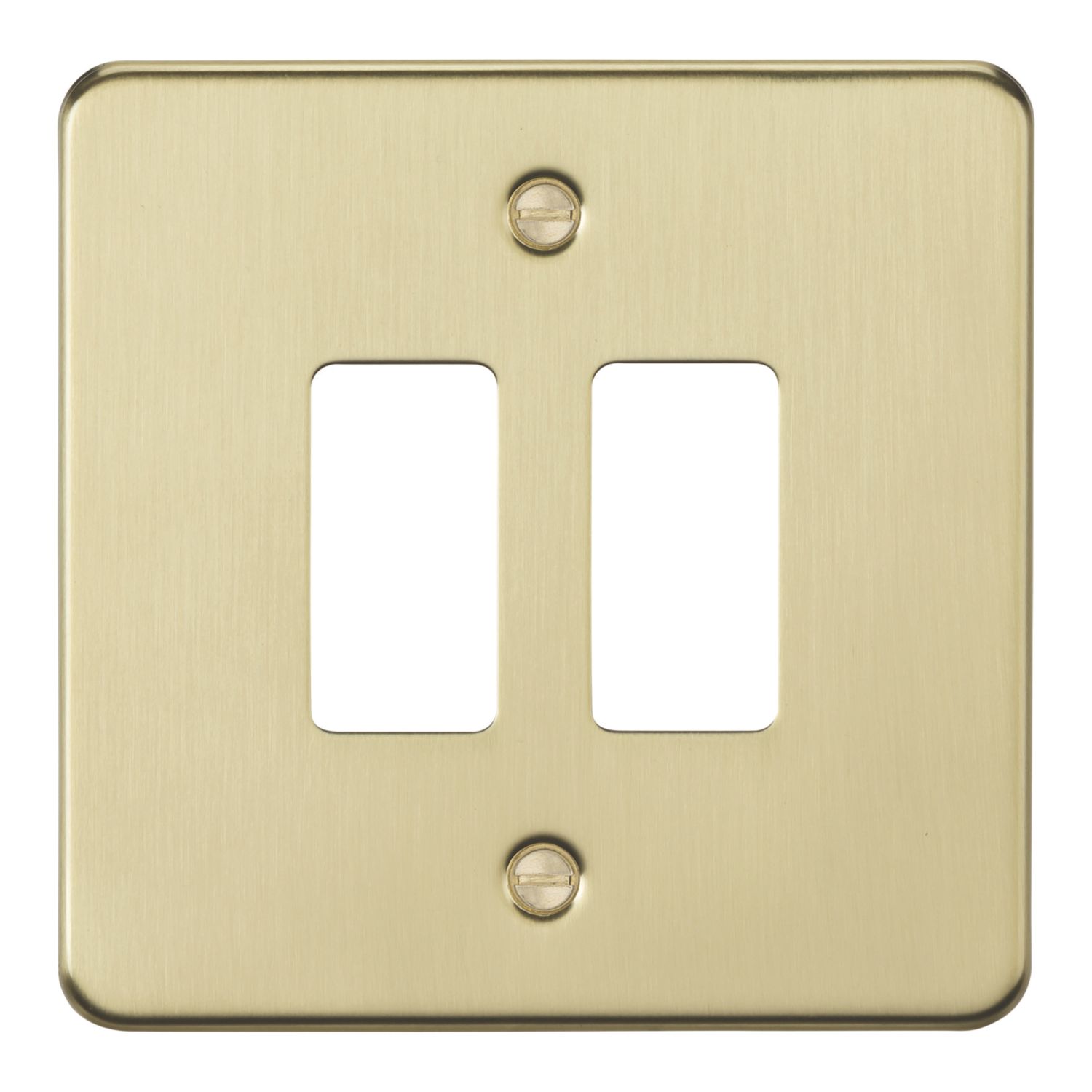 Knightsbridge 2-Module Grid Faceplate Brushed Brass (977CR)