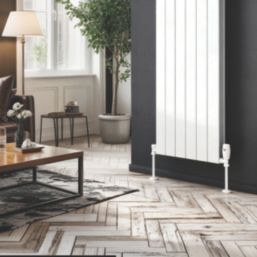 Reina Harley Double 1800mm x 630mm 6241BTU White Vertical Designer Radiator