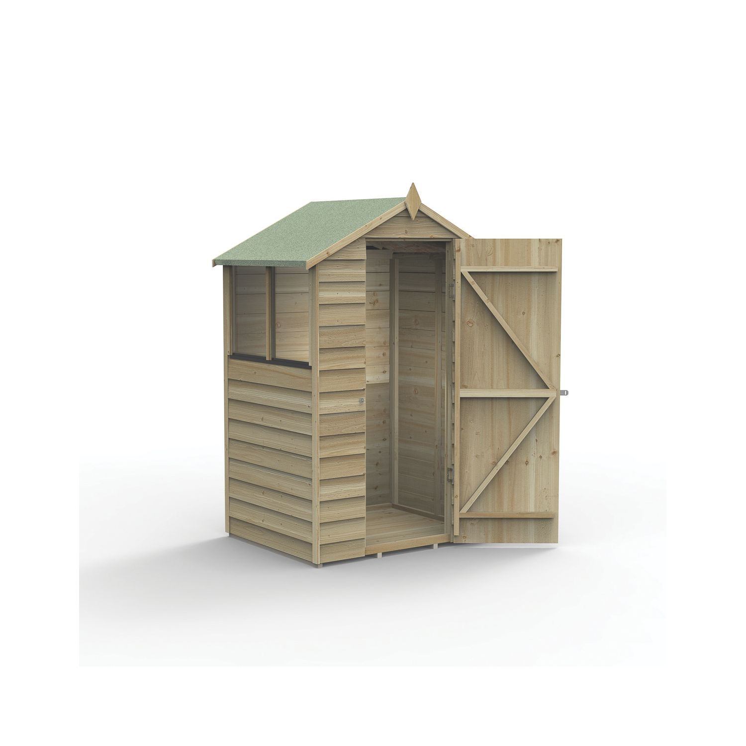 Forest 4Life 4' x 3' (Nominal) Apex Overlap Timber Shed with Assembly (977FL)