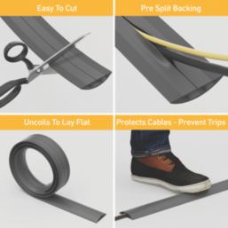 D-Line  Light Duty Floor Cable Cover 1.8m Grey