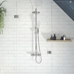 Gainsborough Round Dual Outlet HP Rear-Fed Exposed Chrome Thermostatic Cool Touch Mixer Shower