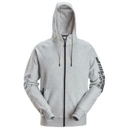 Snickers 2895 Logo Full Zip Hoodie Grey Melange  X Large 46" Chest
