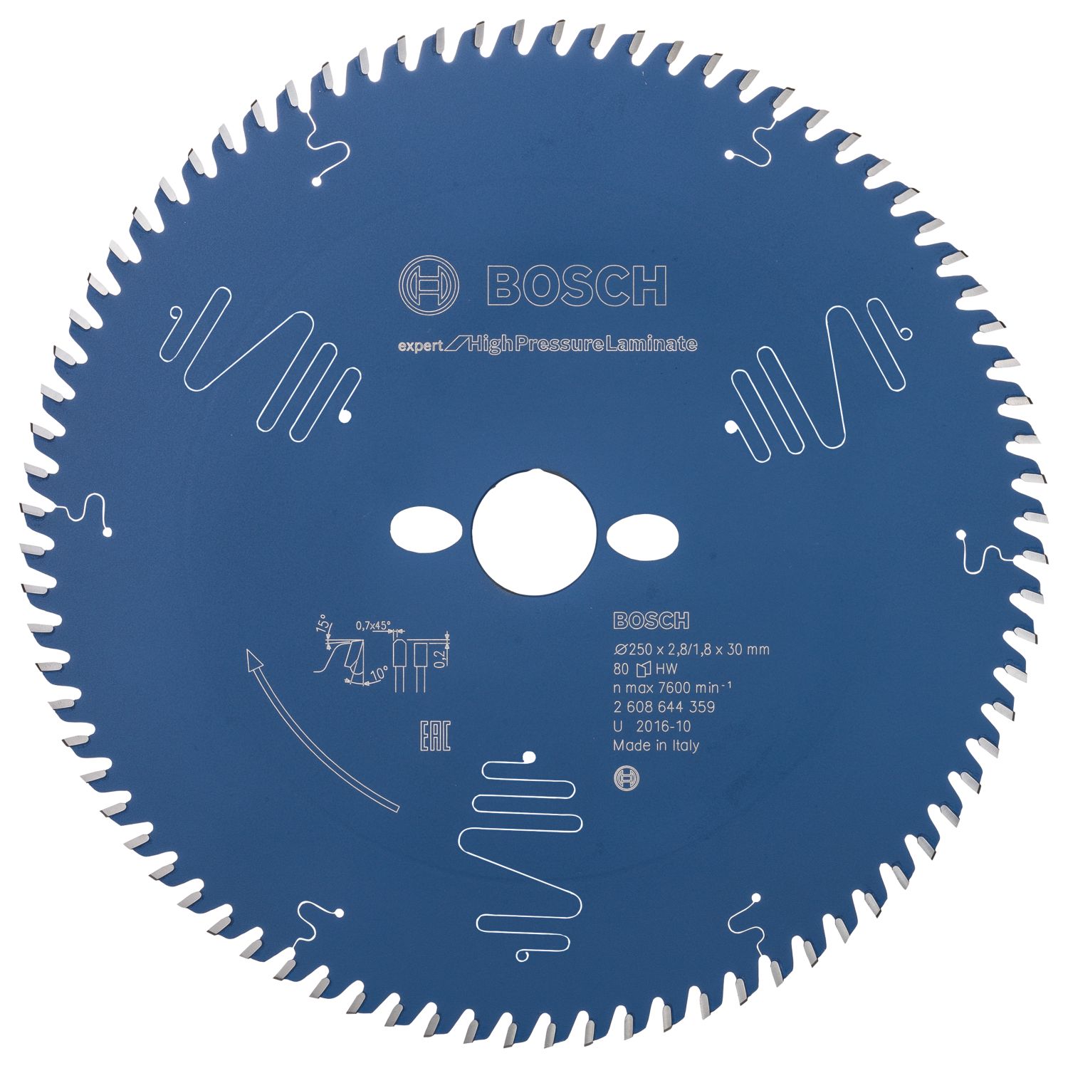 Bosch Expert High Pressure Laminate Circular Saw Blade 250mm x 30mm 80T (977KP)