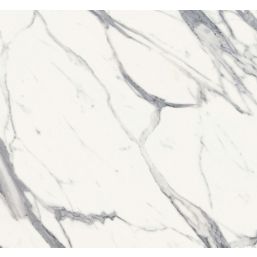Wilsonart Matt Grey & White Marble Effect Compact Laminate Upstand 3000mm x 100mm x 12mm