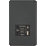 Knightsbridge  2-Gang Single Voltage Shaver Socket+ 2.4A 12W 2-Outlet Type A & C USB Charger 230V Anthracite with Black Inserts