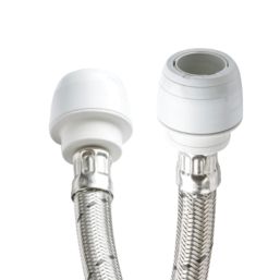 Hep2O Push-Fit Keyless Flexi Tap Connector 22mm x 22mm x 500mm 2 Pack