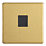 Contactum Lyric 1-Gang Slave Telephone Socket Brushed Brass with Black Inserts
