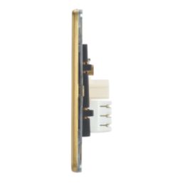 Contactum Lyric 1-Gang Slave Telephone Socket Brushed Brass with Black Inserts