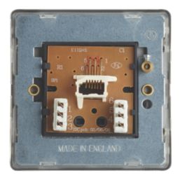 Contactum Lyric 1-Gang Slave Telephone Socket Brushed Brass with Black Inserts