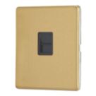Contactum Lyric 1-Gang Slave Telephone Socket Brushed Brass with Black Inserts