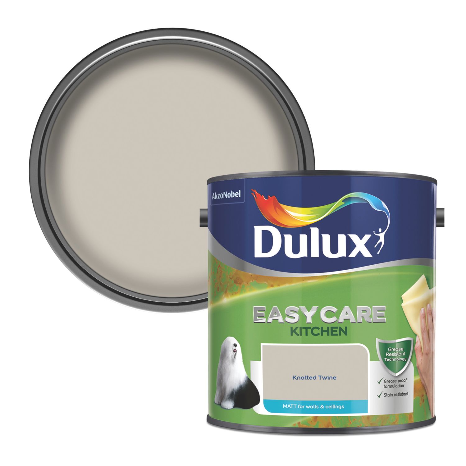 Dulux Easycare 2.5Ltr Knotted Twine Matt Emulsion Kitchen Paint (977RT)