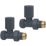 Towelrads  15mm x 1/2" Anthracite Straight Designer Manual Radiator Valve & Lockshield  2 Pack