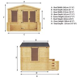 Mercia Tongue & Groove  10' x 11' (Nominal) Apex Timber Log Cabin