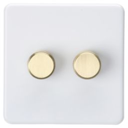 Knightsbridge SF2192MWB 2-Gang 2-Way LED Dimmer  Matt White