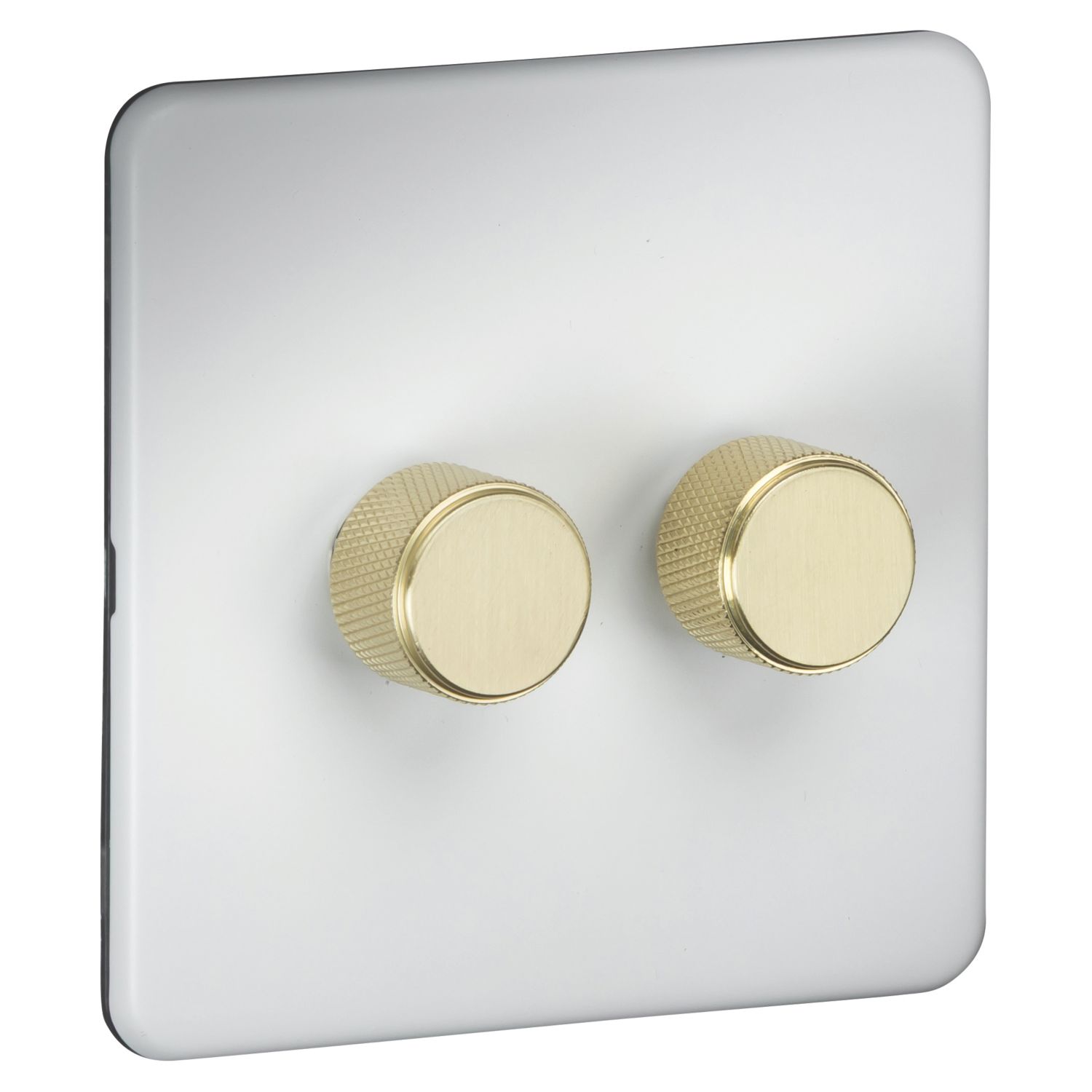 Knightsbridge SF2192MWB 2-Gang 2-Way LED Dimmer Matt White (978AM)