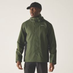 Regatta Matt II Waterproof Jacket Dark Khaki / Black Medium Size 45" Chest