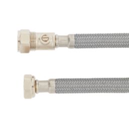 Flomasta Straight Flexible Compression Hose with Isolating Valve 15mm x 1/2" x 500mm