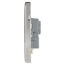 Schneider Electric Lisse Deco 13A 2-Gang Unswitched Plug Socket Polished Chrome with White Inserts