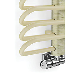 Terma Michelle Designer Towel Rail 780mm x 400mm Cream / Brass 1244BTU